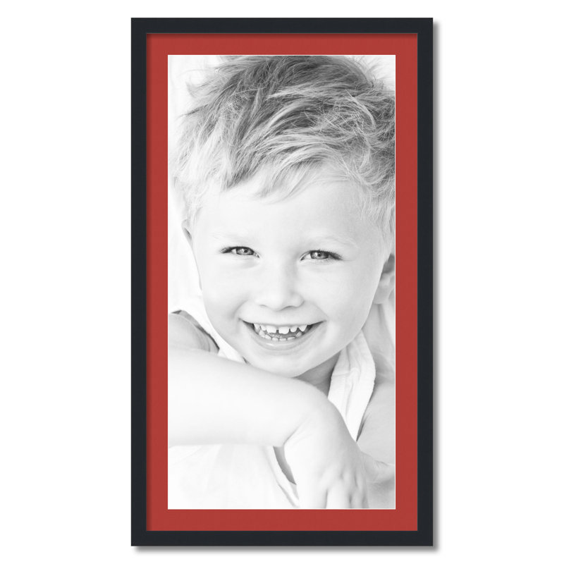 Cadre pour photo simple 18 po x 36 po en bois mat, Rouge profond