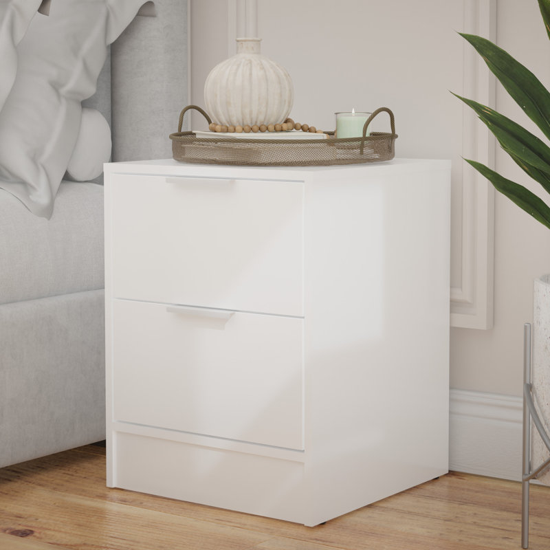 Cawthon Kahani 2-Drawer Nightstand â€“ 19â€W Modern Compact Bedside Table