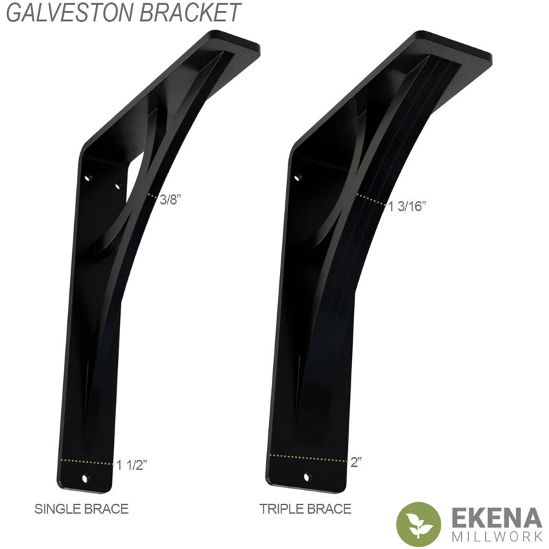 Support en fer forgé Galveston, 2 po x 15 po