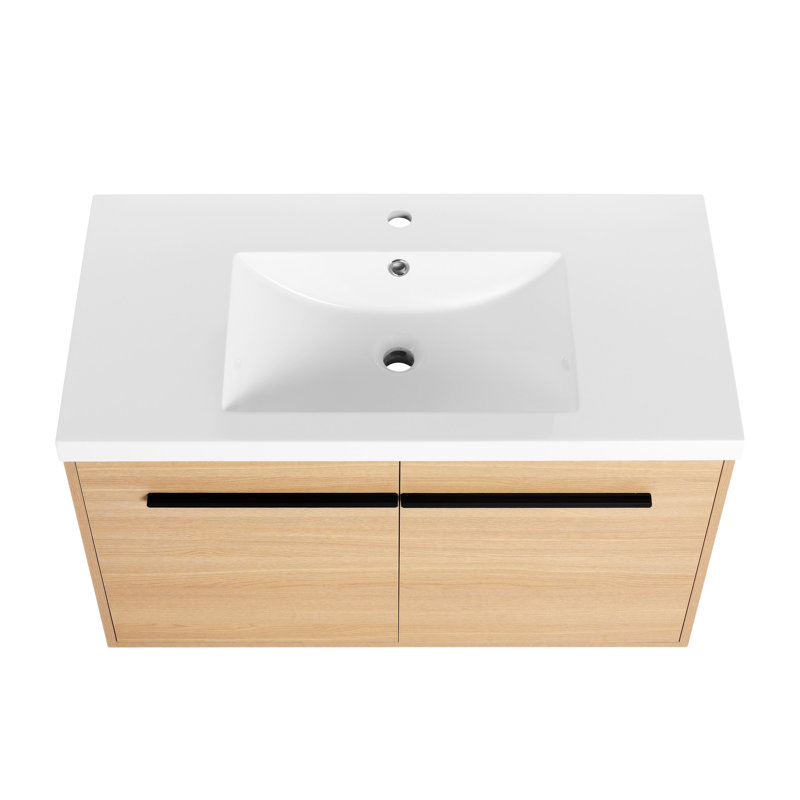 Bathroom Vanity With Resin Countertop Sink