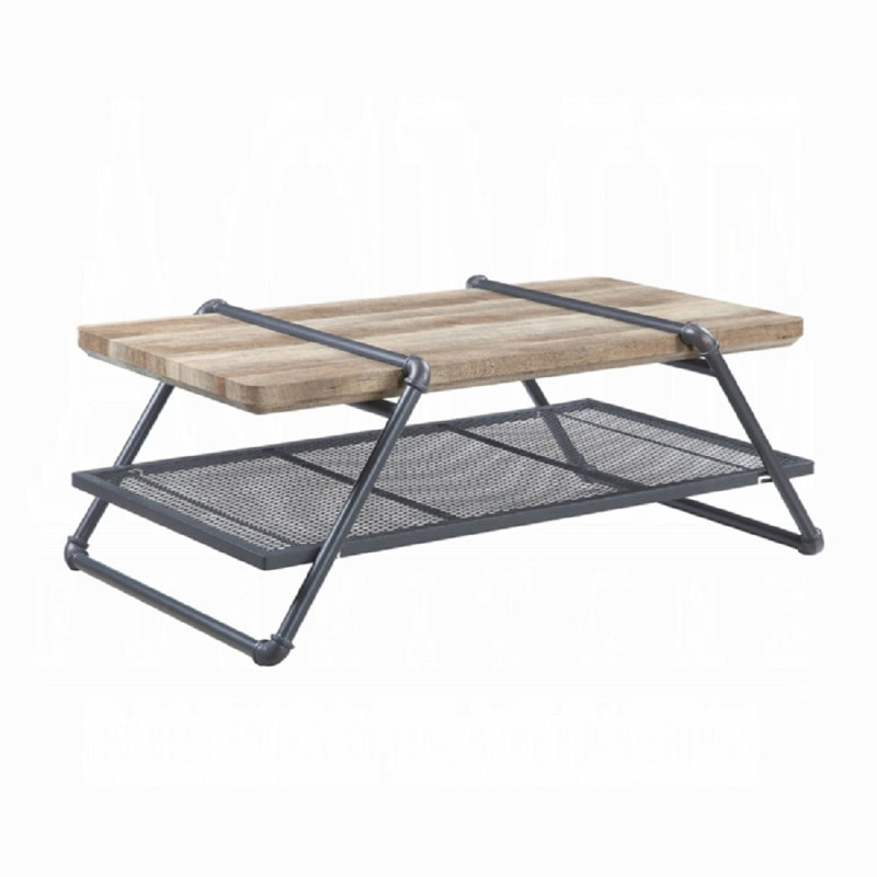Oak And Sandy Grey 1-Shelf Coffee Table
