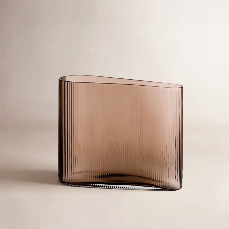 Vase en cristal Mist, Caramel, H 8,26 po x l 10,62 po x P 3,39 po