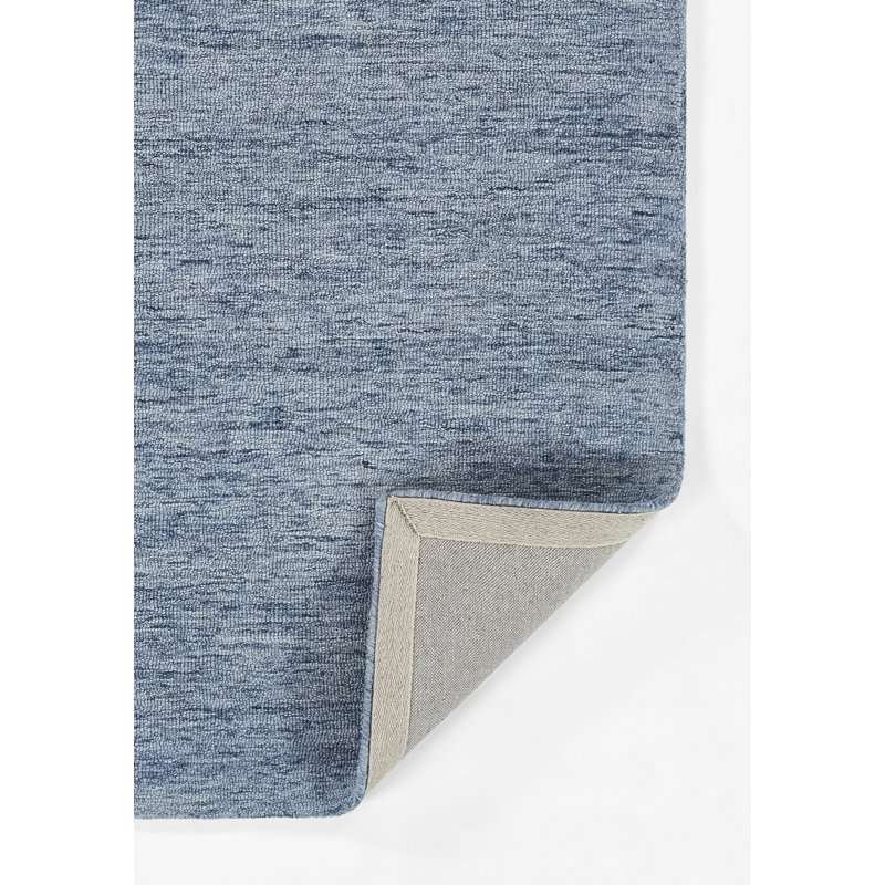 Zaley Handmade Tufted Wool Blue/Sand Area Rug, Rectangle 2' x 3'