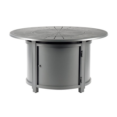 Table de foyer d'extérieur au propane en aluminium avec couvercle H 24,5 po x l 44 po Mortola