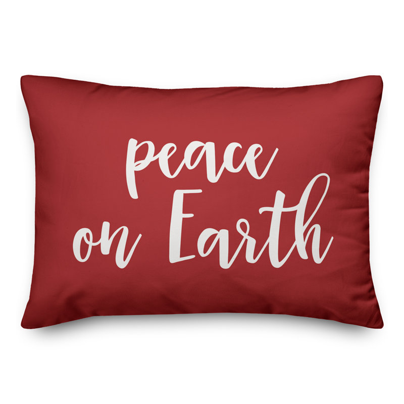  Coussin Peace on Earth, Rouge