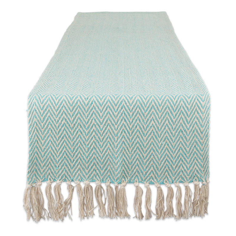 Desta Solid Table Runner,  108'' x 15'', Aqua