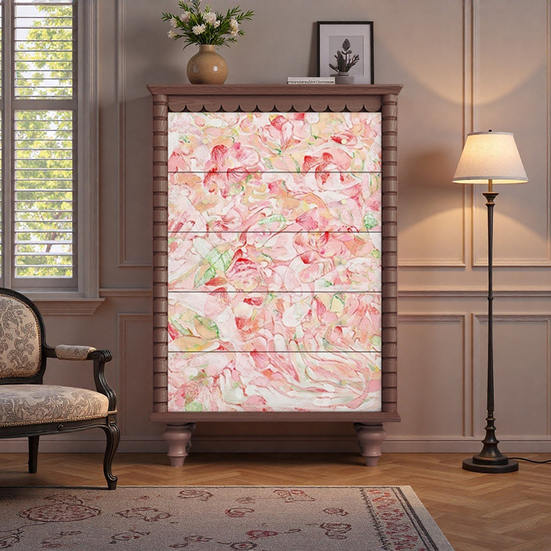 Commode 5 tiroirs Modern Modern, Noyer