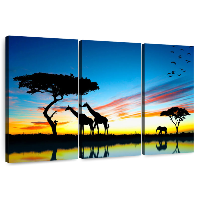 Safari africain, H 32 po x l 50 po