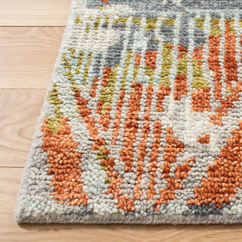 Hand-Knotted Red Wool Southwestern 10' x 14' Area Rug