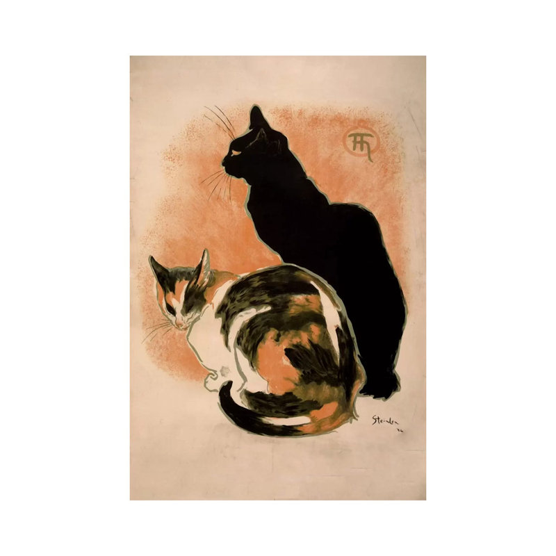 «Steinlen, Twocat» par Vintage Apple Collection - impression d'art graphique, Toile tendue, H 40 po x l 26 po x P 1,5 po