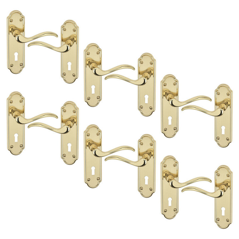 Door Handle, Polished Brass
