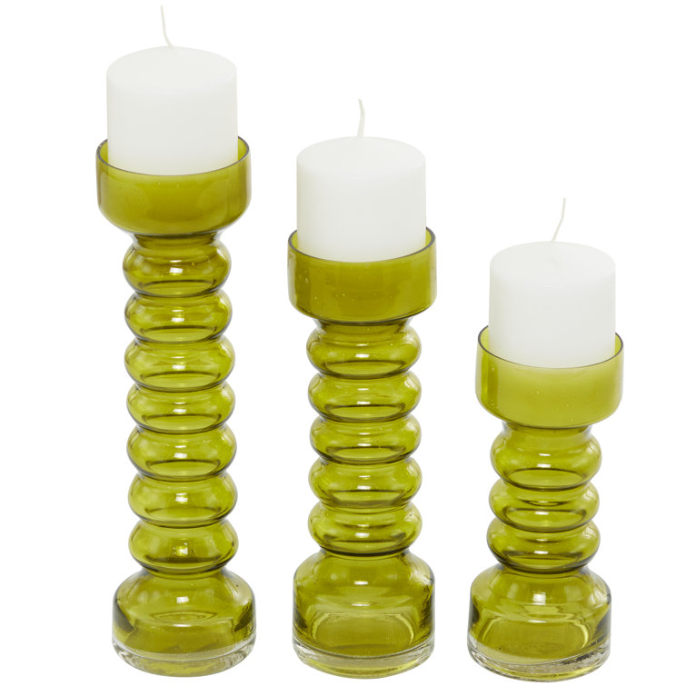 Starlet 3 Piece Cole And Grey Modern Glass Bubble Candle Holder