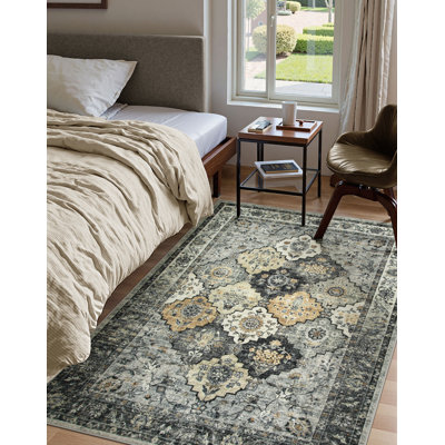 Violia Washable Moroccan Diamond Area Rug Non-Slip Soft Carpet for Living Room Bedroom and Home Decor