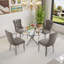 5-Piece Modern Round Pedestal Dining Set with Velvet Tufted Dining Chair for Dining Room and Living Room-1248467099-1234961161-1248467042