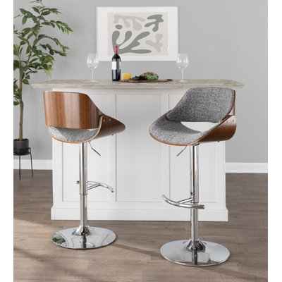 Tabouret de bar réglable avec repose-pieds en T Palmona