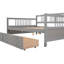Lit de jour double en bois avec deux tiroirs, durable et multifonctionnel pour les petits espaces de vie, gris