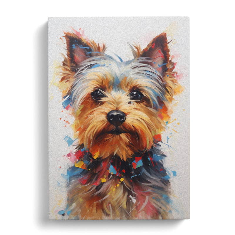 Yorkshire Terrier Hard Edge - Wrapped Canvas, 60cm H x 40cm W x 3cm D