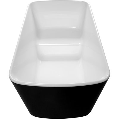 49" X 28" Acrylic Freestanding Soaking Bathtub, Square-Shape Japanese Soaking Hot Tub, Sit-In Design With Chrome Overflow And Drain, Glossy Black