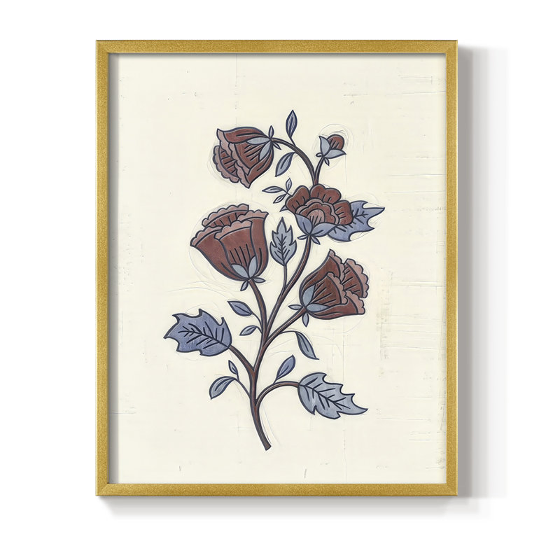 «Hand Drawn Blooms I», H 15 po x l 12 po, Doré