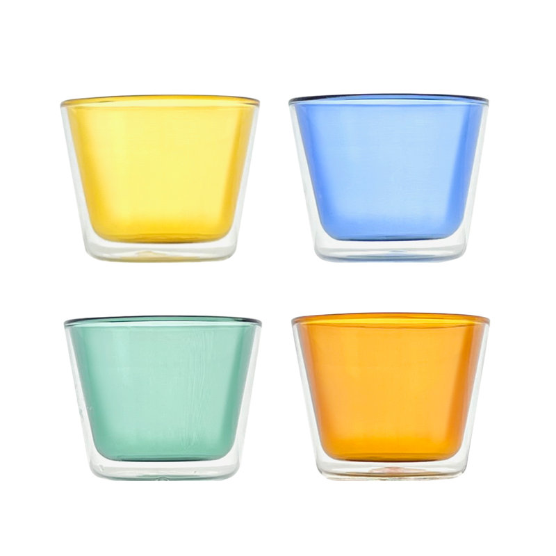 Verres à double paroi Rocks - Ensemble de couleurs - Verres, Bleu / jaune / bleu sarcelle / orange