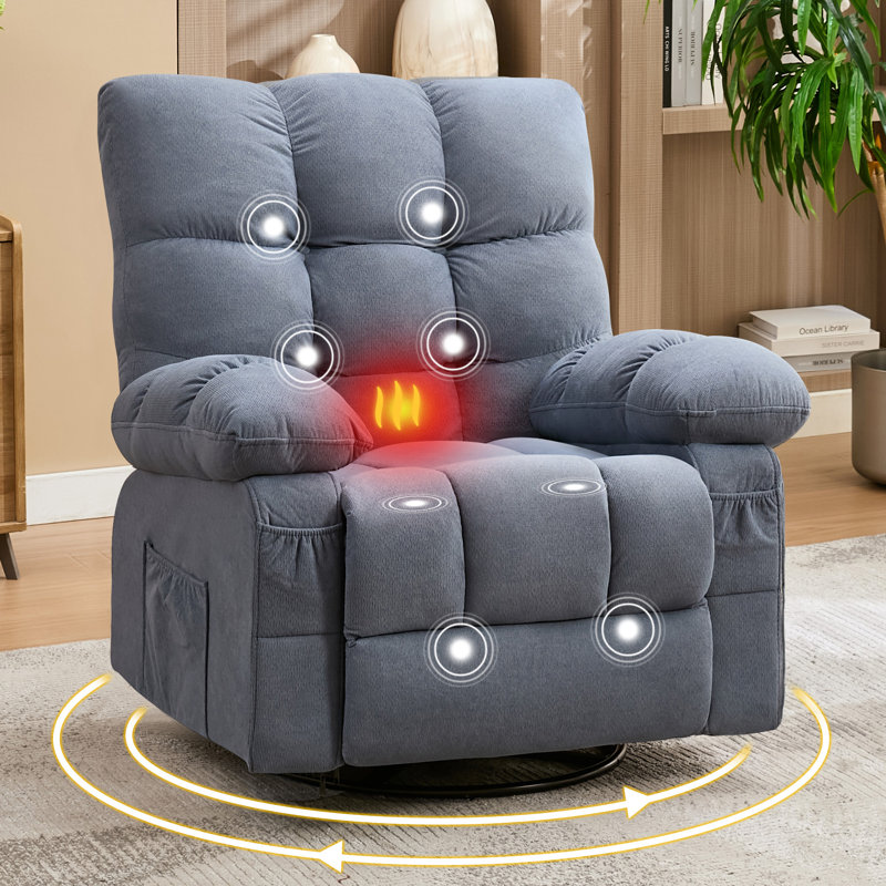 Fauteuil inclinable de massage avec massage vibratoire et chauffage lombaire pour adultes