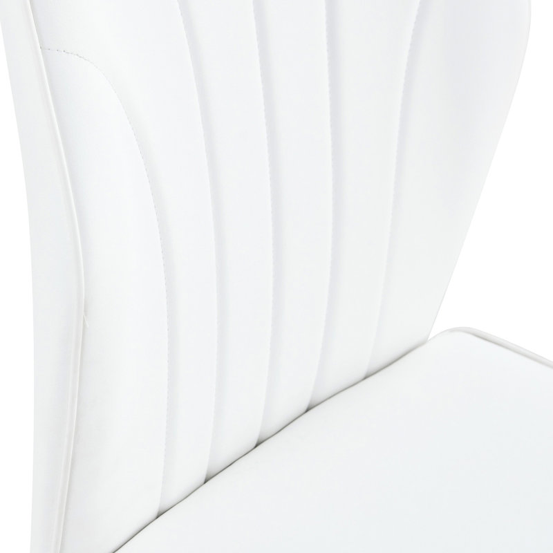Chaises de salle à manger en polyuréthane blanc avec structure en métal élégante et robuste et 8 pieds confortables, Blanc