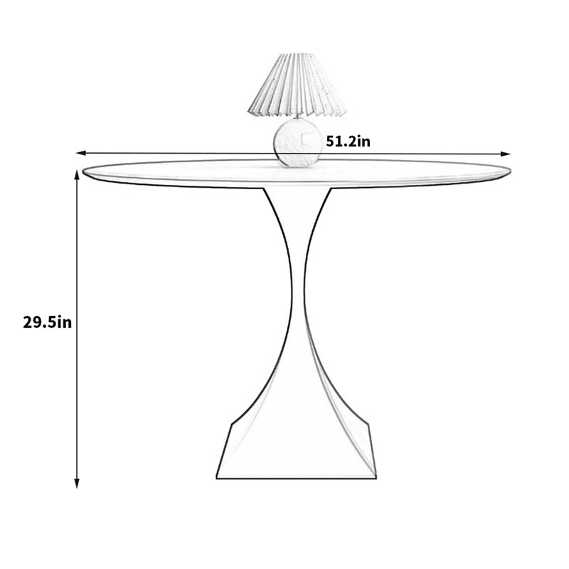 Kerryn Round Dining Table, 29.5"H x 51.2"L x 51.2"W
