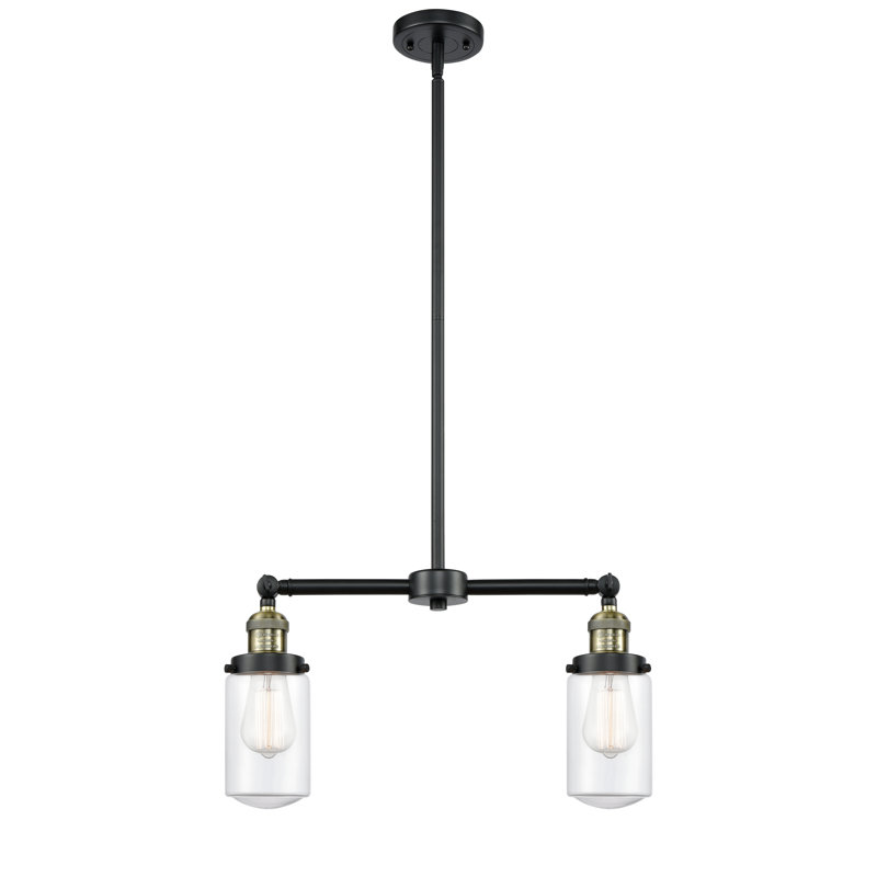 Saroyan 2 - Light Kitchen Island Pendant, Clear, Black Antique Brass