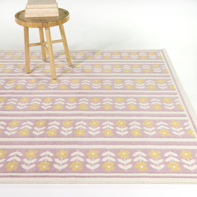 Tapis floral lilas Irvan