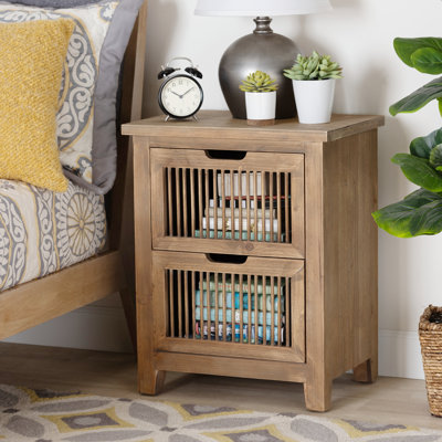 Table de chevet 2 tiroirs Crantor