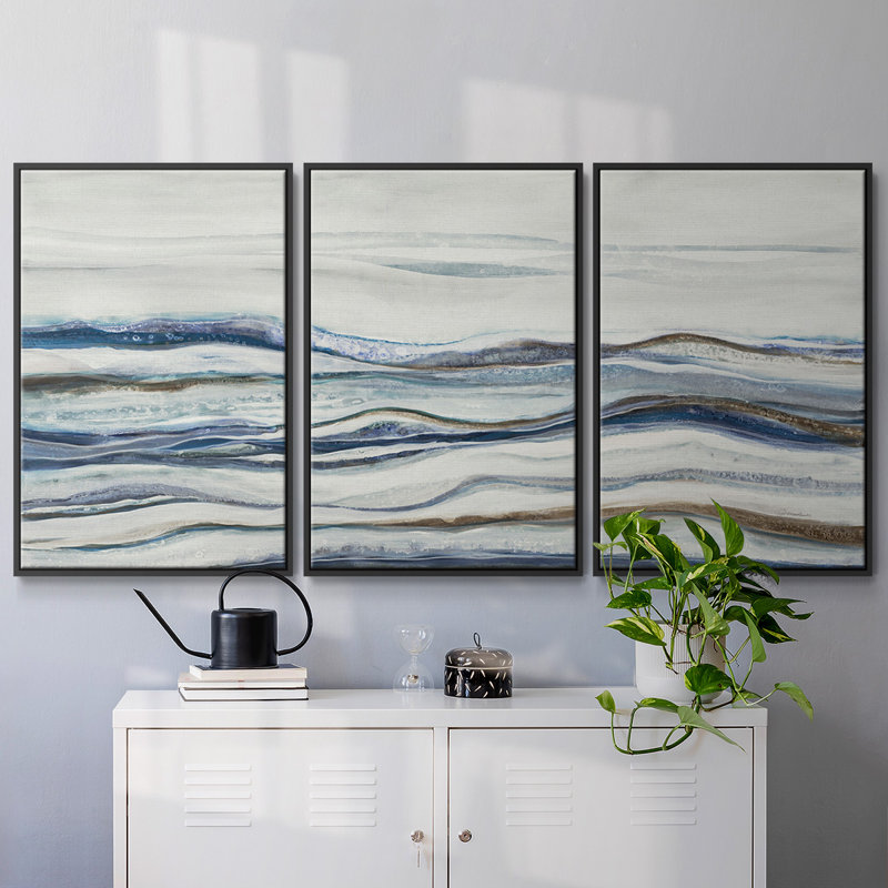 Shifting Sands - Toile encadrée multi-pièces, H 36 po x l 75 po, Cadre noir
