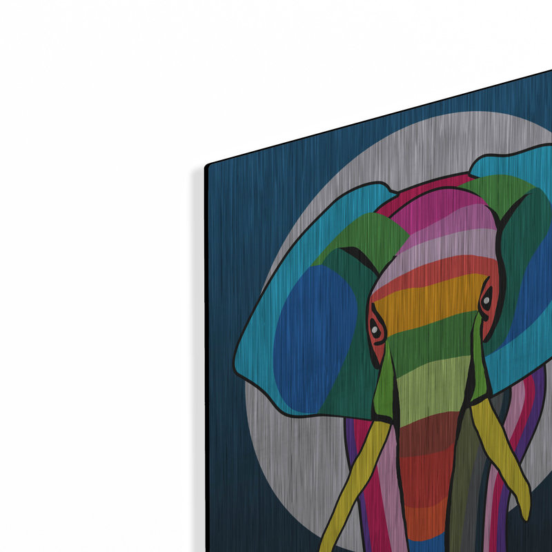 «Elephant» par Mark Ashkenazi sur métal, H 24 po x l 16 po