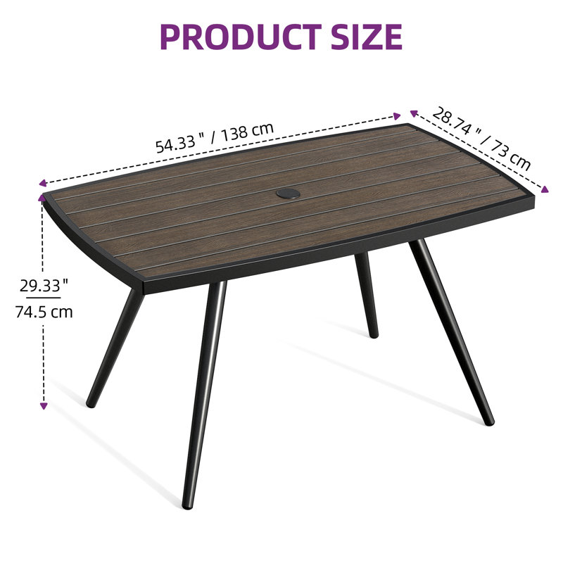 Caihla Rectangular 4-Person Outdoor Dining Set with Cushions