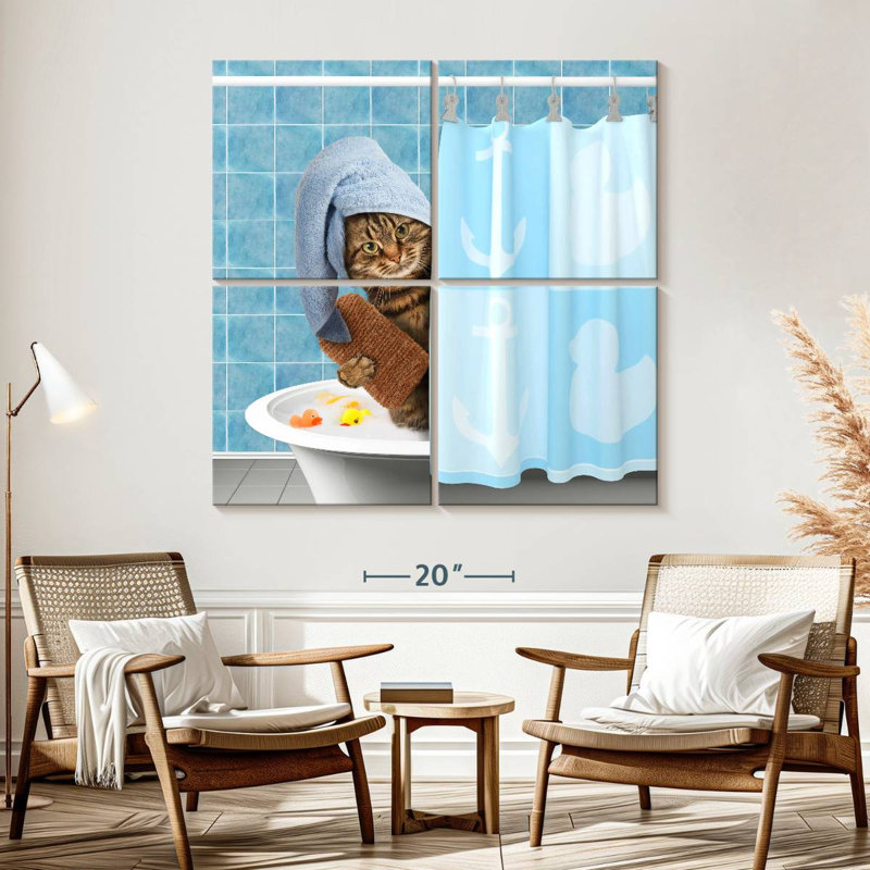Ketti Funny Bathing Cat, 57" H x 57" W