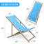 Ensemble de 2 chaises de plage pliantes en bois pour l'extérieur, réglables en hauteur et portatives