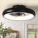  Flush Mount Ceiling Fan With Remote And Light, Black, Bladeless Ceiling Fan