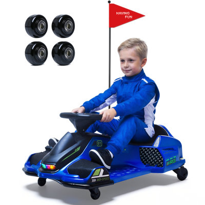 24v Electric Wiggle Car, 360 Degrees Rotating Ride On Drift Car With 180w Brushless Motor, Replacement Wheels
