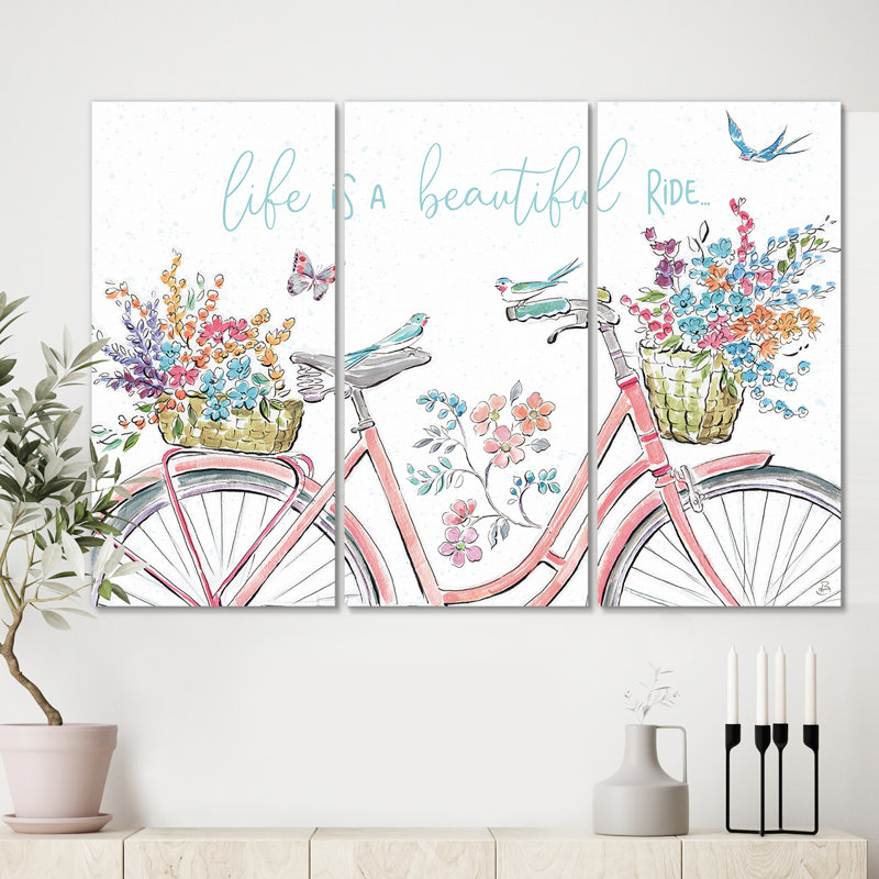 Bouquet de fleurs floral printemps français sur toile, plusieurs pièces - Bouquet de printemps, H 28 po x l 36 po x P 1 po
