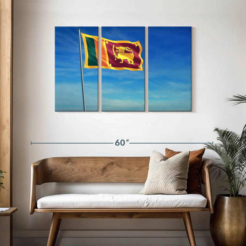 Hoisted Sri Lanka Flag, 28" H x 45" W