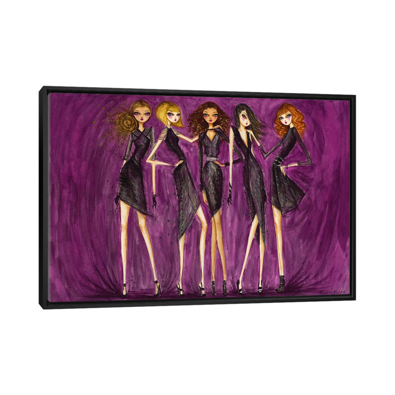 Reproduction d’art sur toile, H 18 po x l 26 po x P 1,5 po, Toile avec cadre noir, Pas de tapis