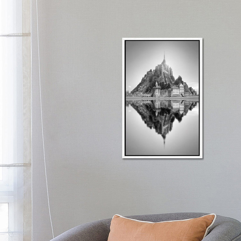 Mont Saint-Michel II by Ben Heine - Floater Frame Print on Canvas, Black Framed Canvas, 66.04 cm H x 45.72 cm W