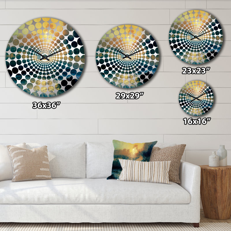 Horloge murale vagues océaniques sauvages se brisant au coucher du soleil II, Petit