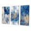 Art mural en marbre bleu doré, ensemble abstrait moderne - nuages de marbre bleu et or III-70080149