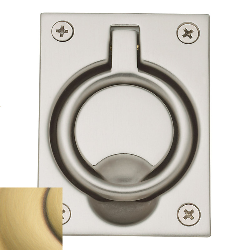 Ring Pull, Satin Brass and Brown