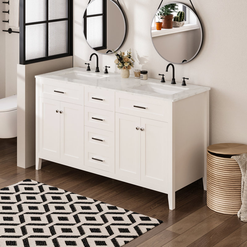  60" Double Bathroom Vanity With Top