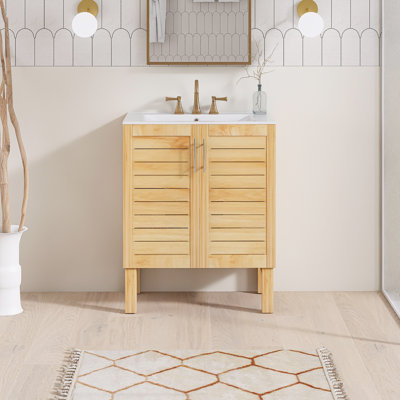 Meuble-lavabo simple 30 po avec comptoir en céramique