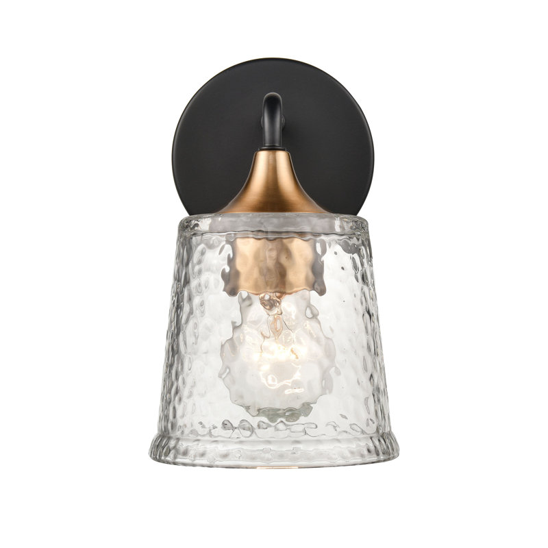 Éclairage pour meuble-lavabo à 1 lumière de 5 po de large Hersey - noir mat, Une lumière, H 9 po x l 5 po x P 8 po
