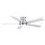Ventilateur de plafond 52 po à profil bas en nickel brossé avec pales argentées