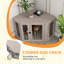 Meuble de coin pour cage de coin, meuble pour chenil de table de bout avec coussin, cage pour chien de grande taille à l'intérieur, brun noyer