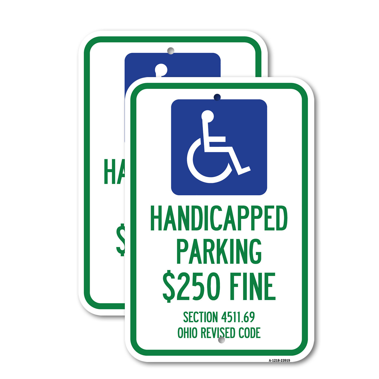 SignMission Handicapped Parking $250 Fine Section 4511.69 O Aluminum ...